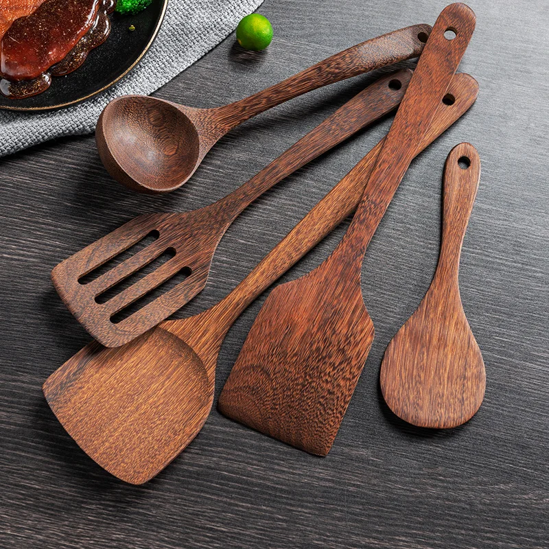 Kitchen-Utensils-Set-Non-Stick-Cookware-for-Kitchen-Wooden-Handle-Soup-spoon-spatula-Rice-s