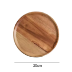 Handmade Natural Beech Wood Round Plates Set - Wooden Utensils - Image 2
