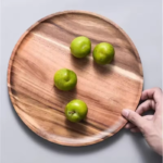 Handmade Natural Beech Wood Round Plates Set - Wooden Utensils - Image 3
