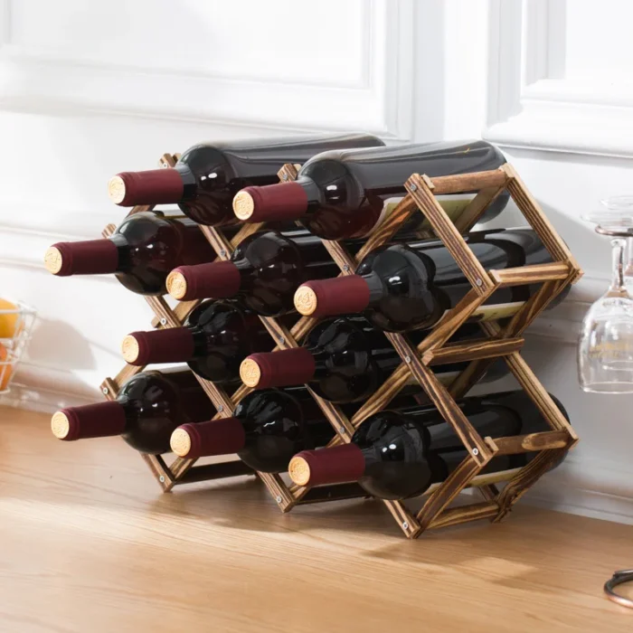 wooden wine rack