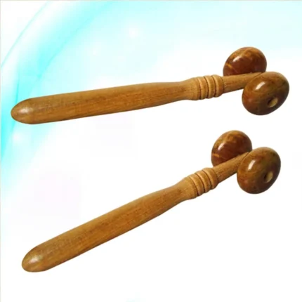Fragrant Wood Nose Shaping Massager – 2-Piece Facial Roller & Beauty Tool | Natural Utensils