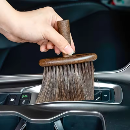 Premium Walnut Wood Coffee Grinder Cleaning Brush – Soft Natural Bristles, Multi-Purpose Dust Brush for Laptop, Camera & Car Interior