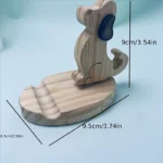 Handcrafted Wooden Puppy Phone Stand – Solid Wood Desk Organizer & Cute Animal Phone Holder for Home & Office - Image 6