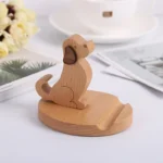 Handcrafted Wooden Puppy Phone Stand – Solid Wood Desk Organizer & Cute Animal Phone Holder for Home & Office - Image 3
