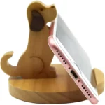 Handcrafted Wooden Puppy Phone Stand – Solid Wood Desk Organizer & Cute Animal Phone Holder for Home & Office - Image 5